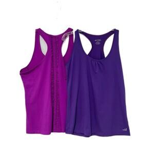 Lot Of 2 BCG Tank Top Womens Medium Racerback Purple Athletic Running